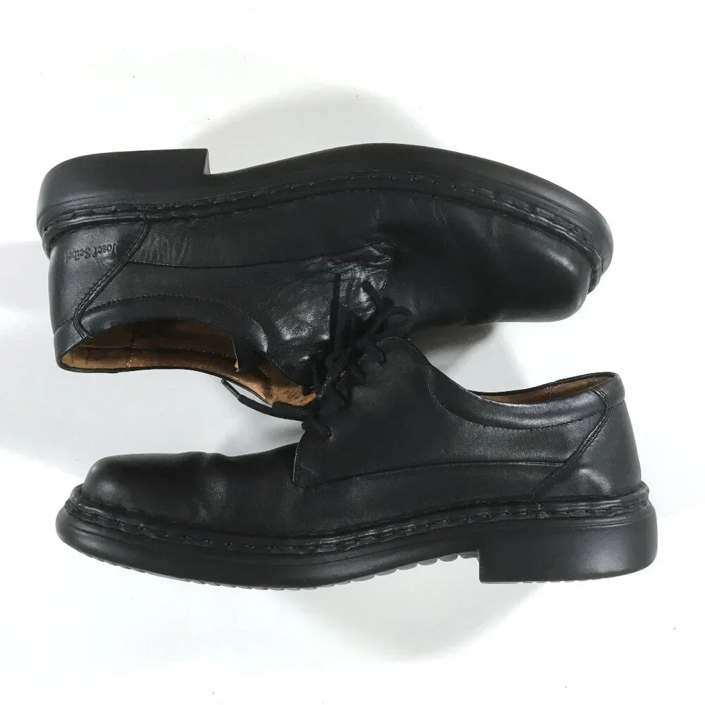Josef Seibel Black Leather Lace-Up Derby